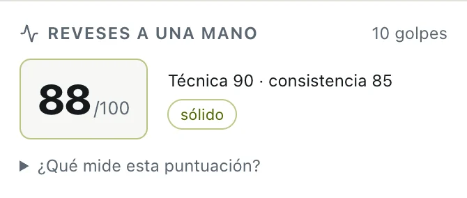 La tarjeta de un tipo de golpe: puntuación, técnica y consistencia, y a quién te pareces.